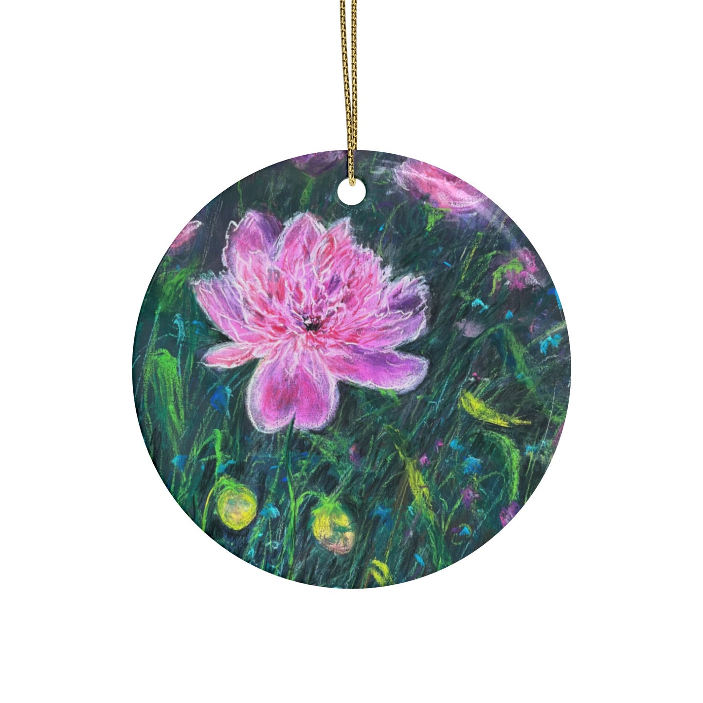 CERAMIC ORNAMENTS - PINK BLOSSOMS: SERENE ELEGANCE