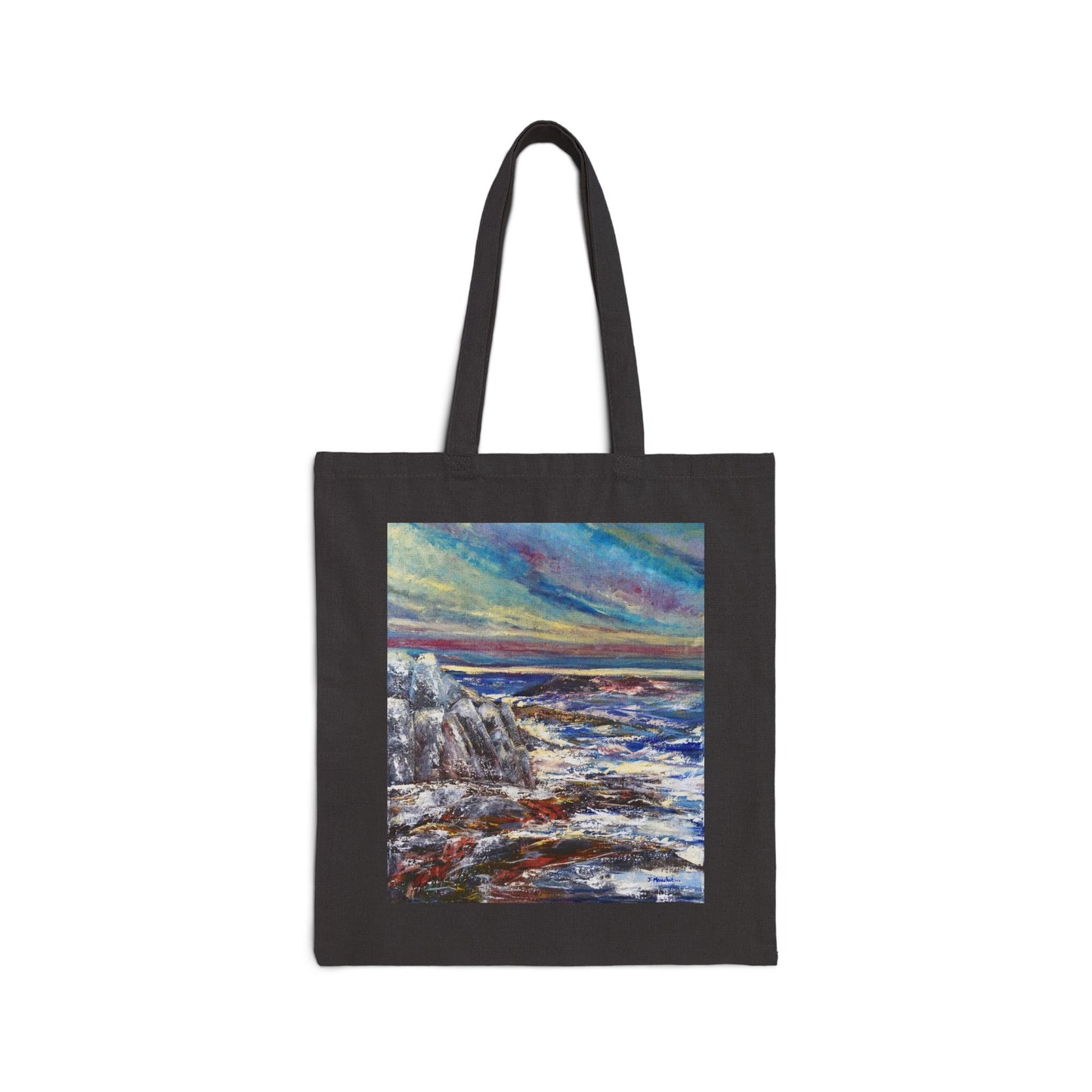 COTTON CANVAS TOTE BAG - SEASCAPE AT SUNDOWN