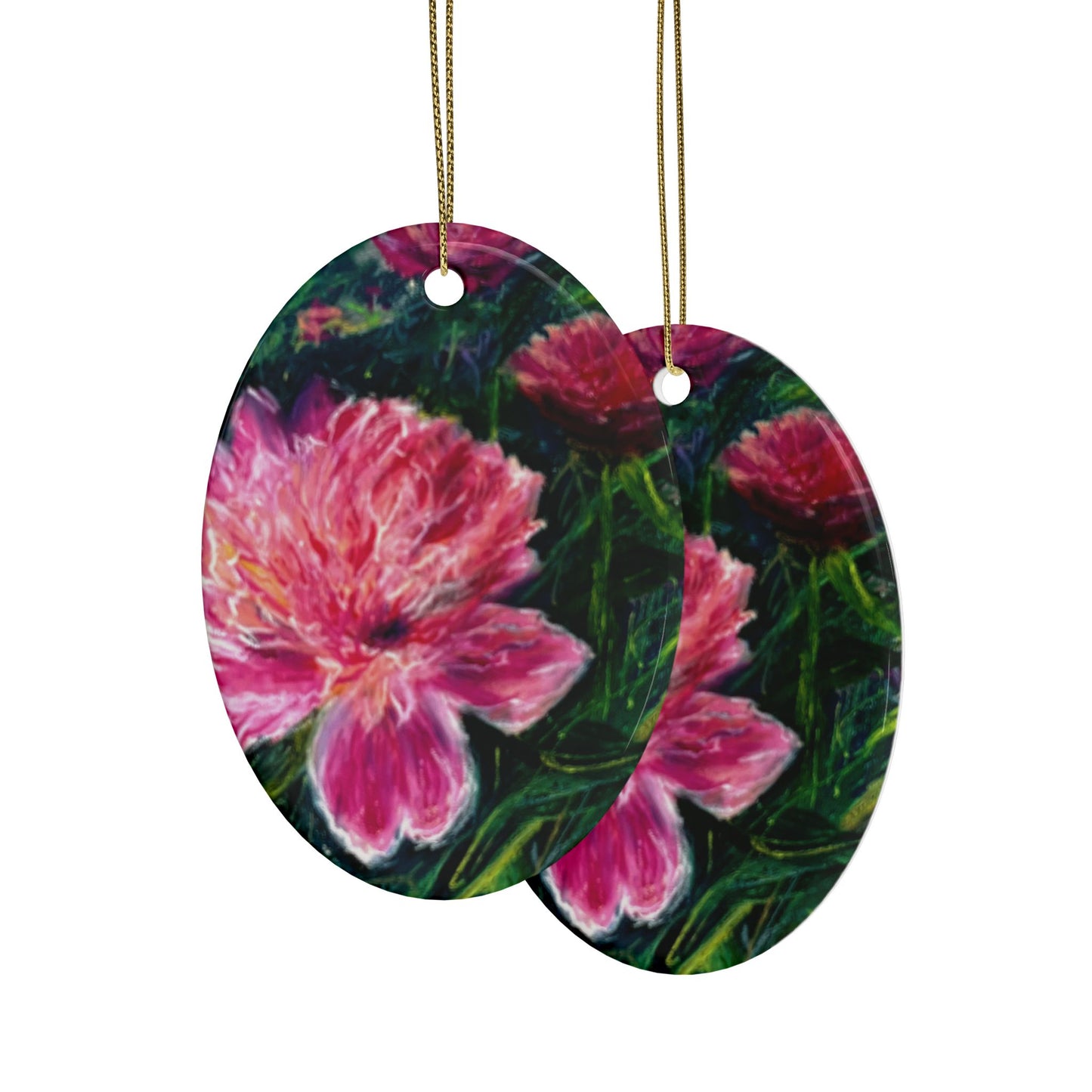 CERAMIC ORNAMENTS - PINK BLOSSOMS: DELICATE PETALS