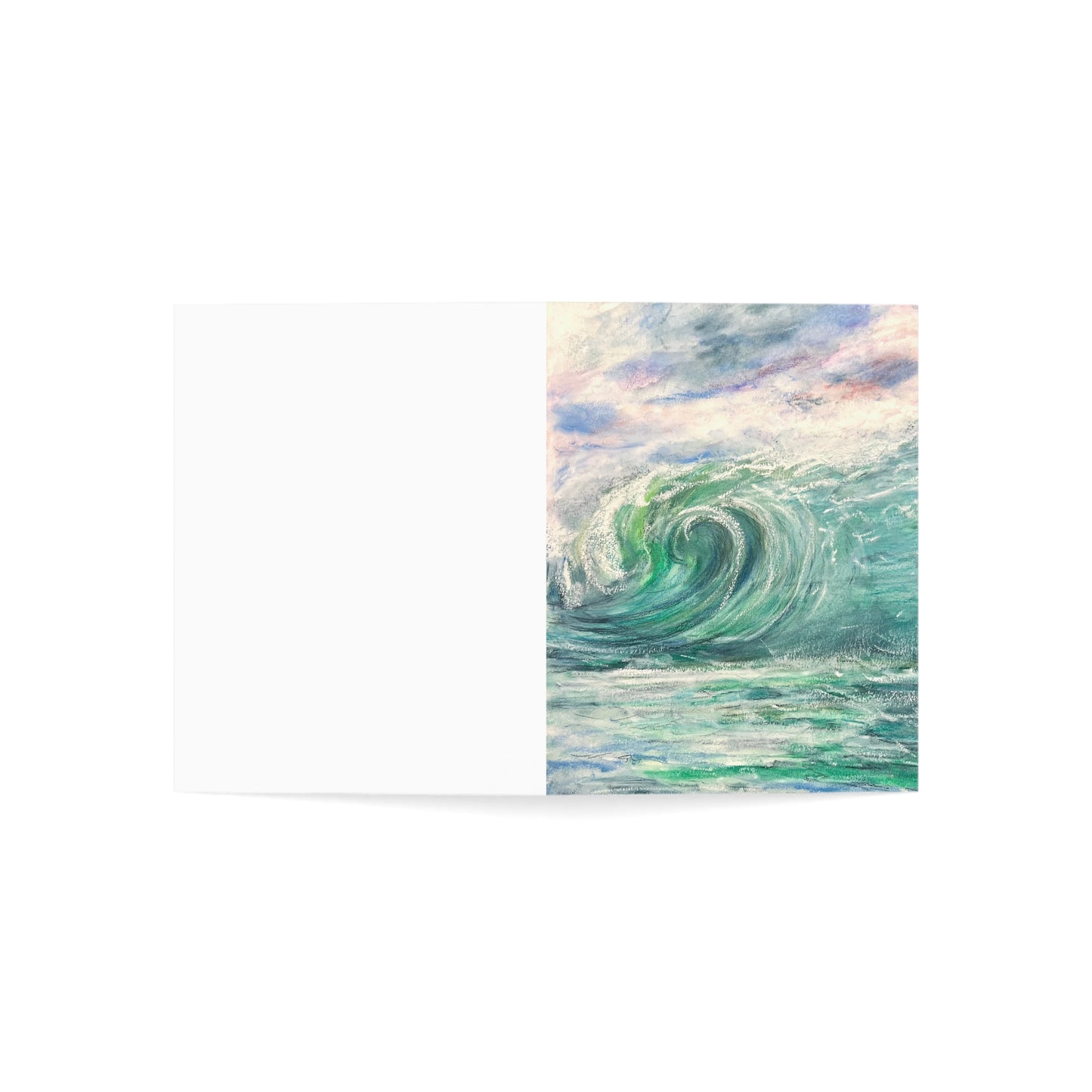 GREETING CARDS (1, 10, 30, and 50pcs) - HORIZON'S EMBRACE: A MAJESTIC DISTANT WAVE