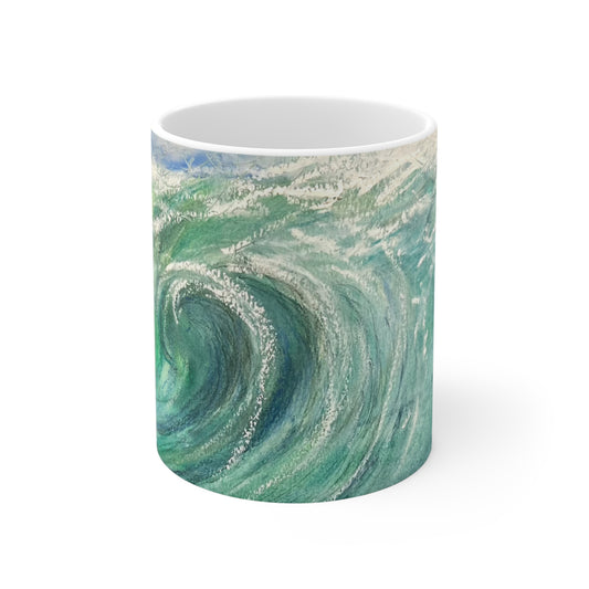 MUG 11oz - HORIZON'S EMBRACE: A MAJESTIC DISTANT WAVE