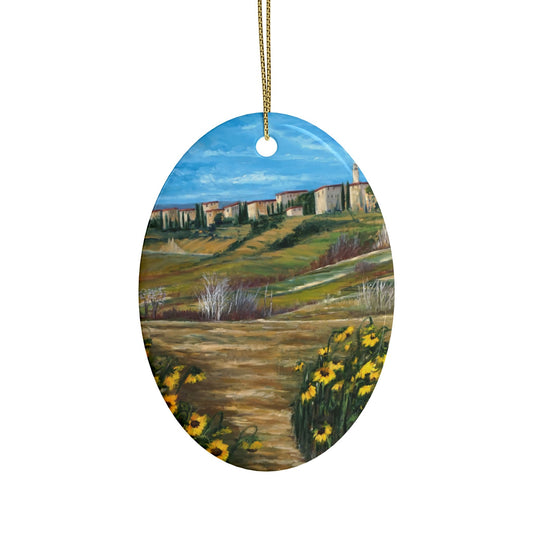 CERAMIC ORNAMENTS - THE PATH THROUGH THE SUNFLOWER FIELD