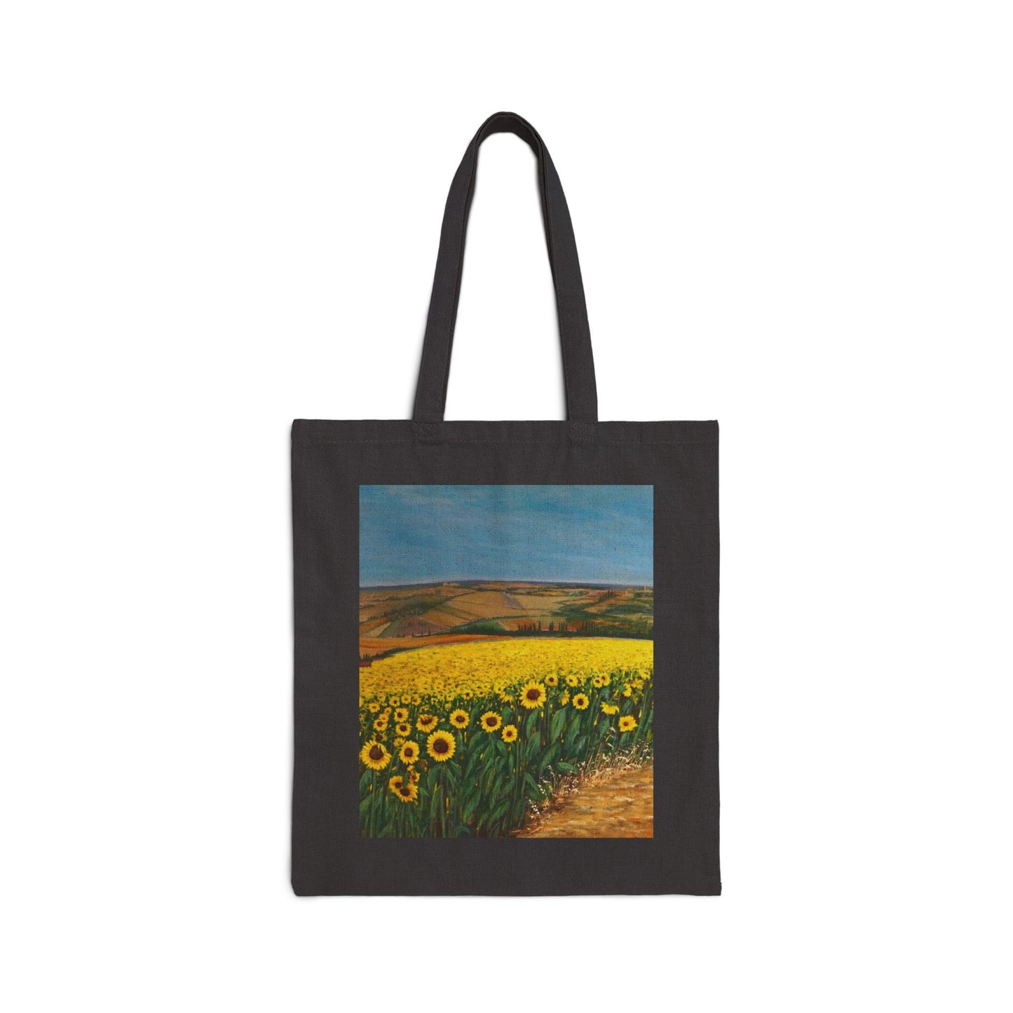 COTTON CANVAS TOTE BAG - THE SUNFLOWER FIELD OF TUSCANY