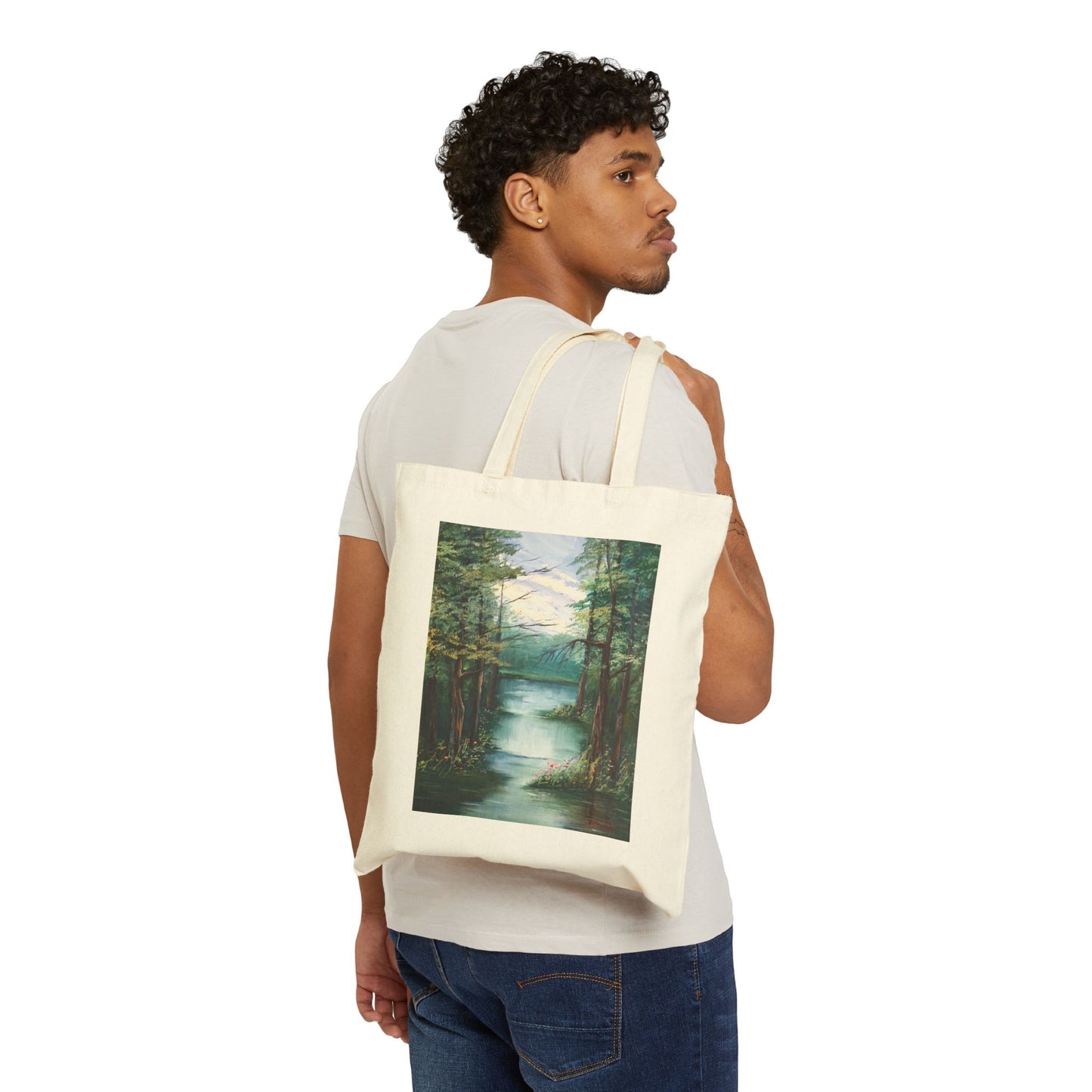 COTTON CANVAS TOTE BAG - THE LAKE