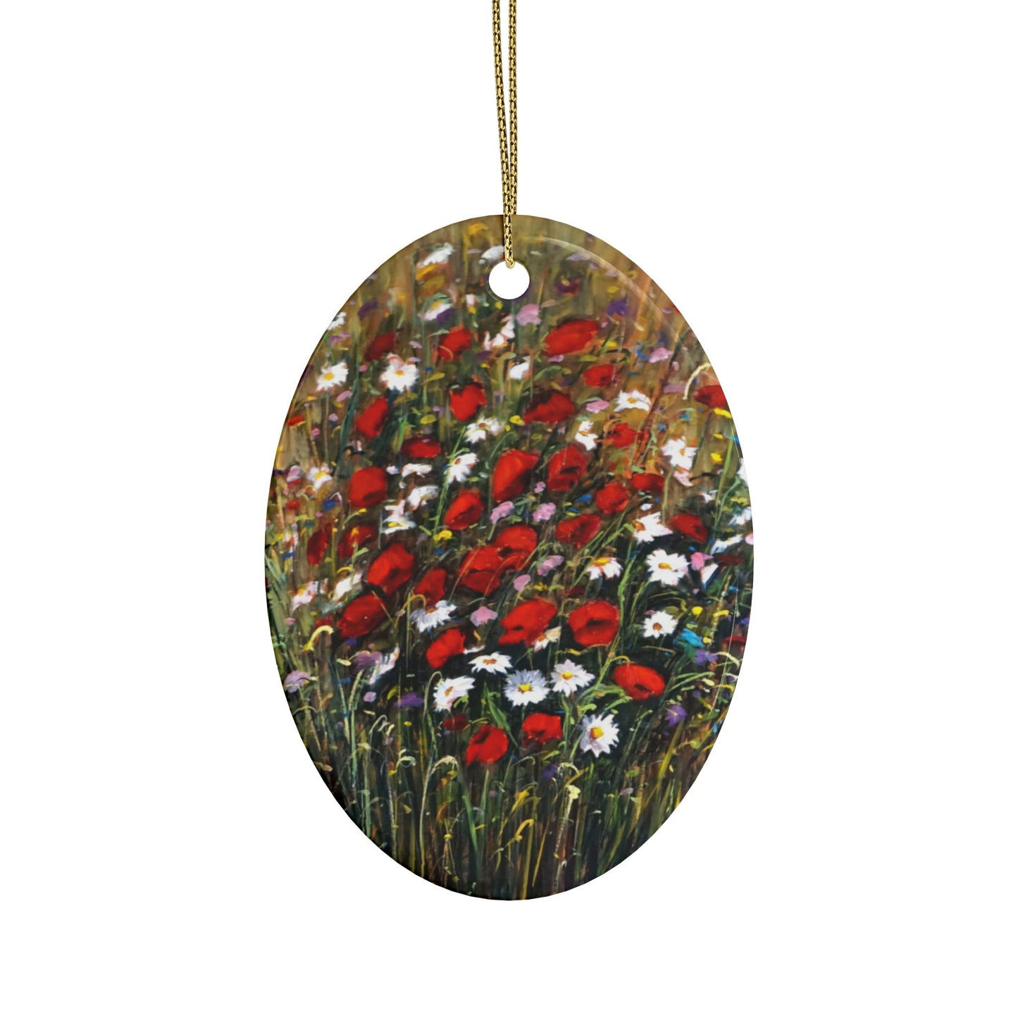 CERAMIC ORNAMENTS - WILD POPPIES AND DAISIES