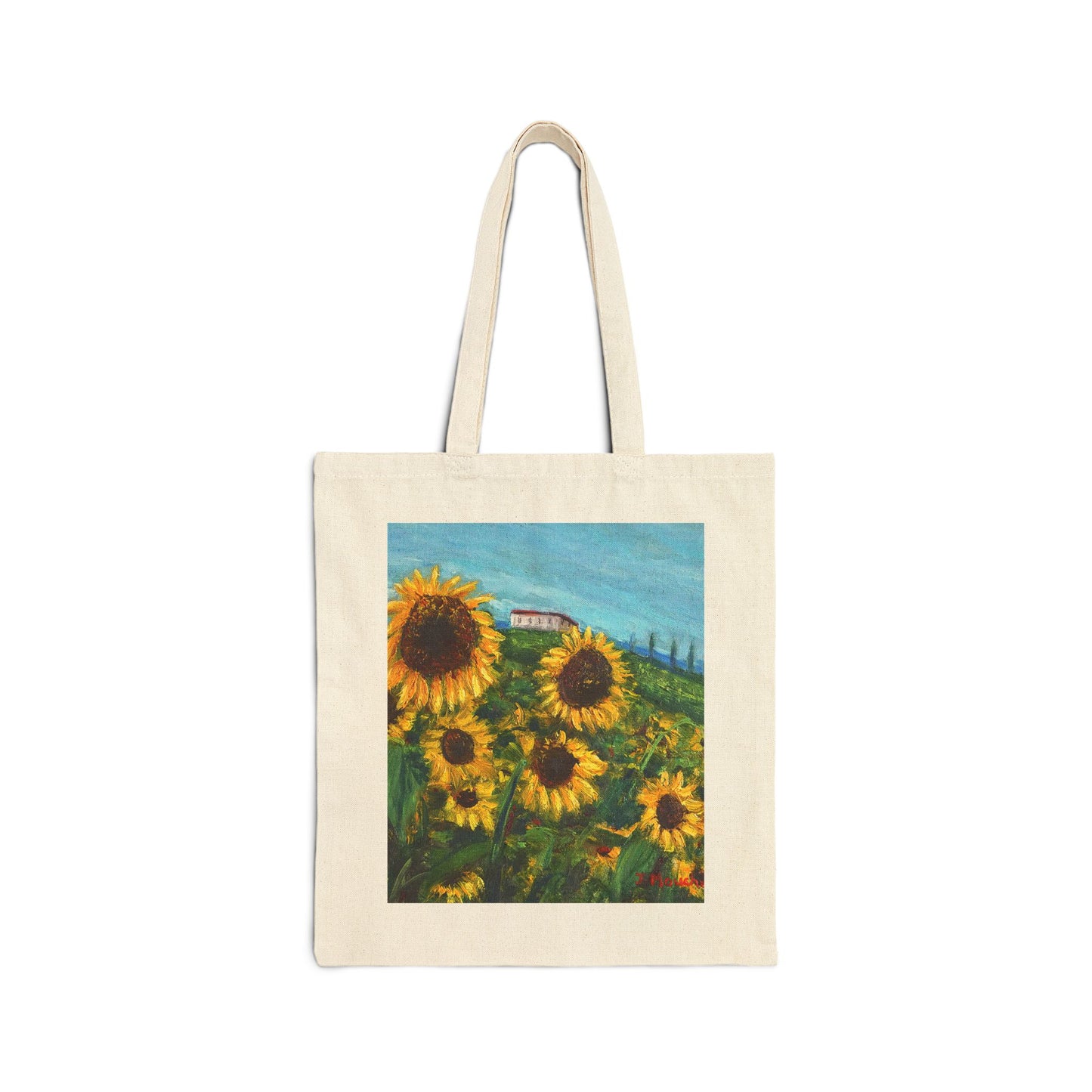 COTTON CANVAS TOTE BAG - HAPPINESS: A SUNFLOWER HAVEN