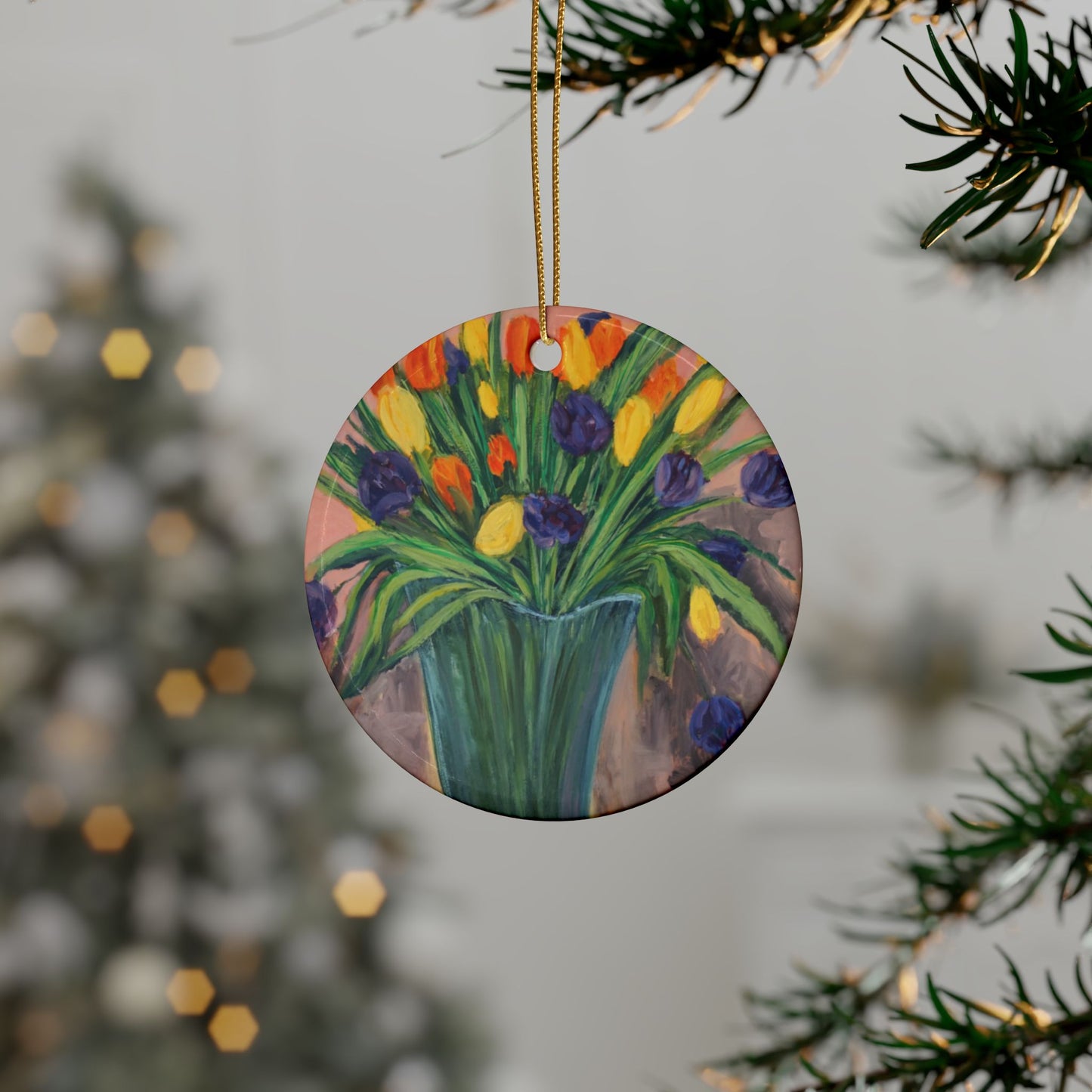 CERAMIC ORNAMENTS -BIRTHDAY TULIPS