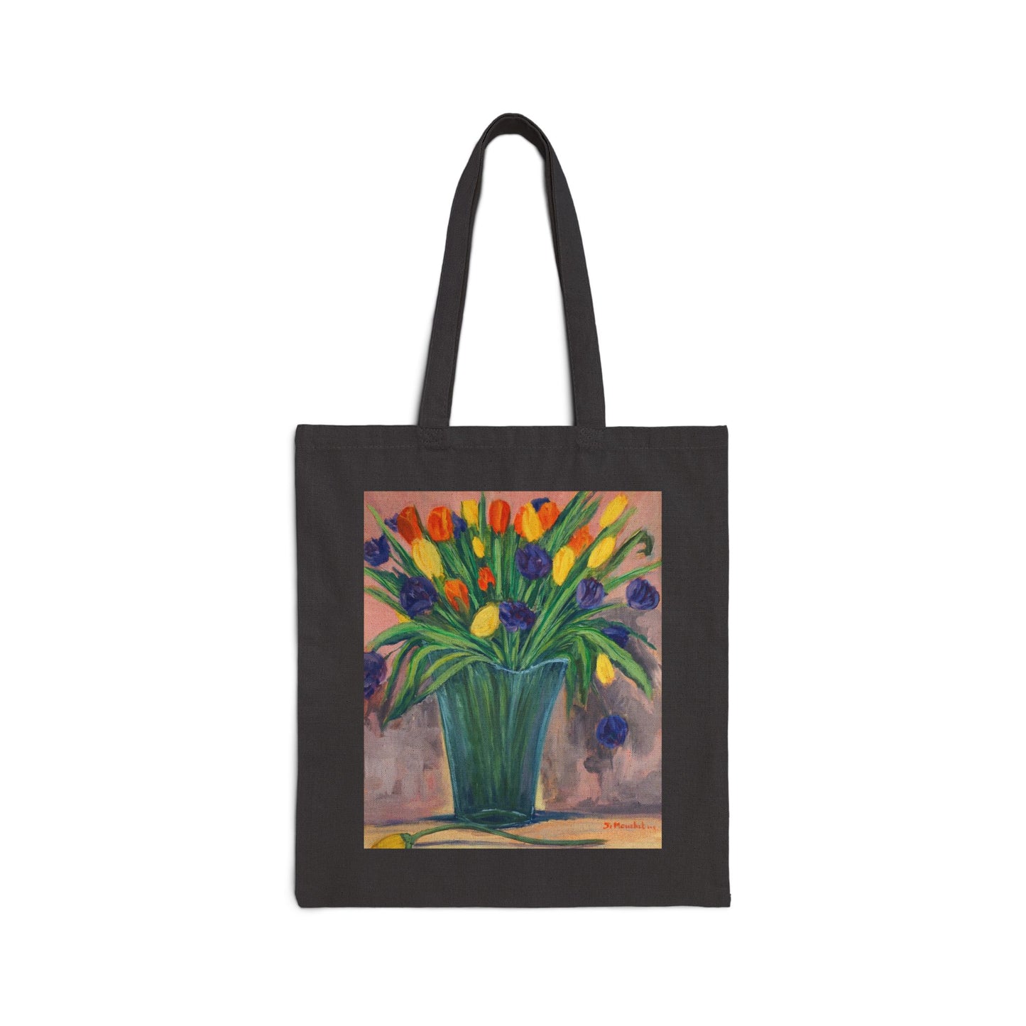 COTTON CANVAS TOTE BAG - BIRTHDAY TULIPS