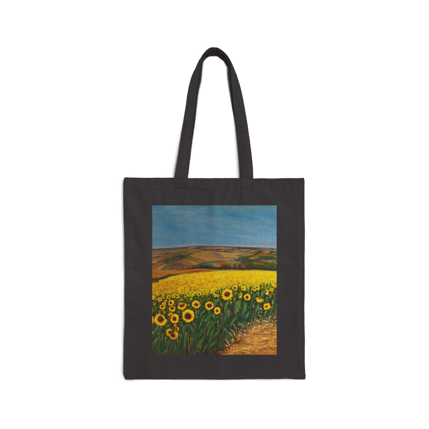 COTTON CANVAS TOTE BAG - THE SUNFLOWER FIELD OF TUSCANY