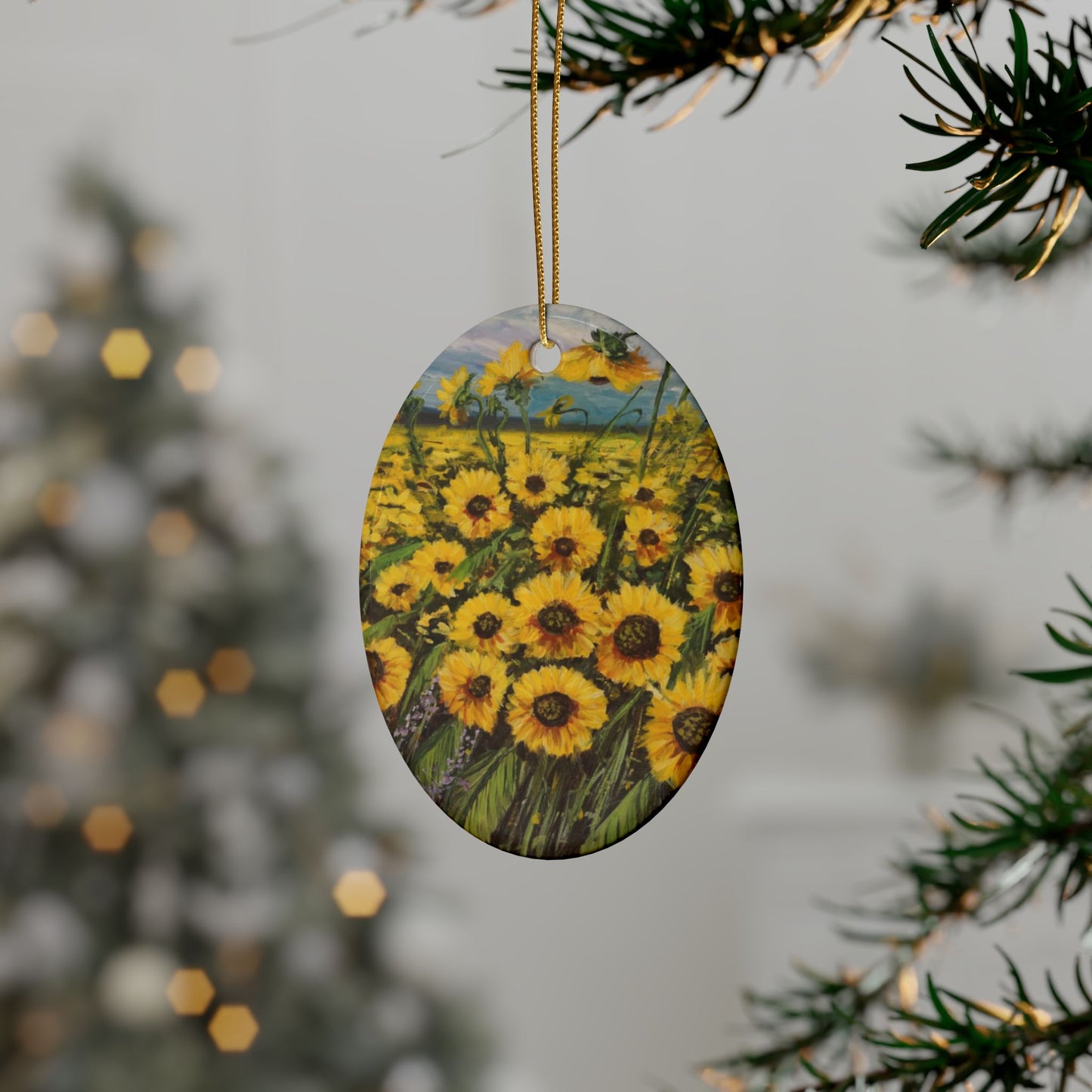 CERAMIC ORNAMENTS - SUNFLOWERS