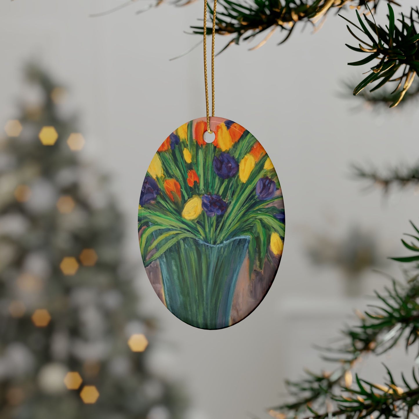 CERAMIC ORNAMENTS -BIRTHDAY TULIPS