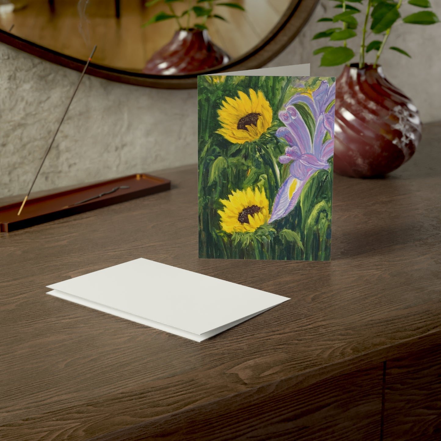 GREETING CARDS (1, 10, 30, and 50pcs) - IRIS AND SUNFLOWERS