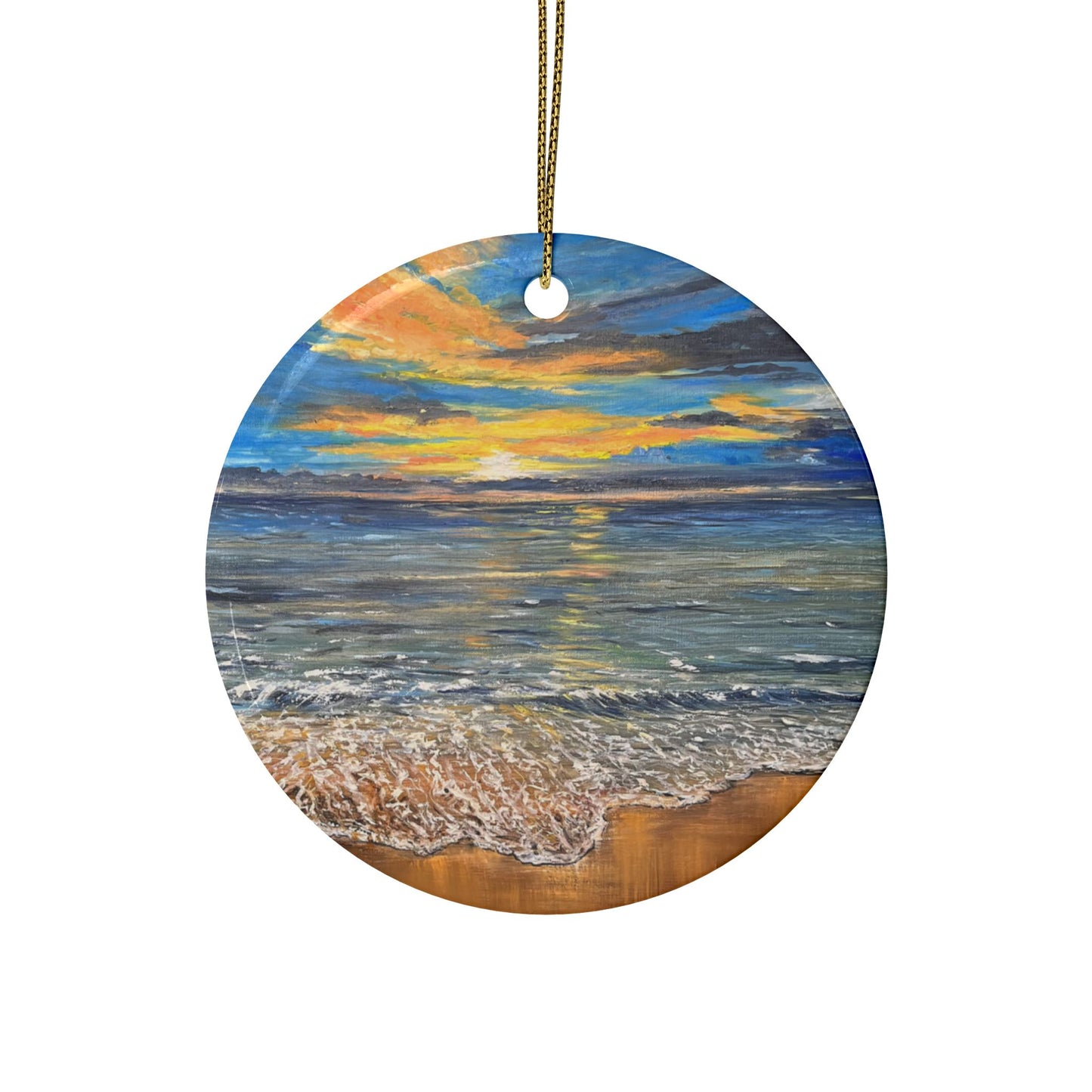 CERAMIC ORNAMENTS - GOLDEN HORIZON: EMBRACING HAWAII'S BREATHTAKING SUNRISE