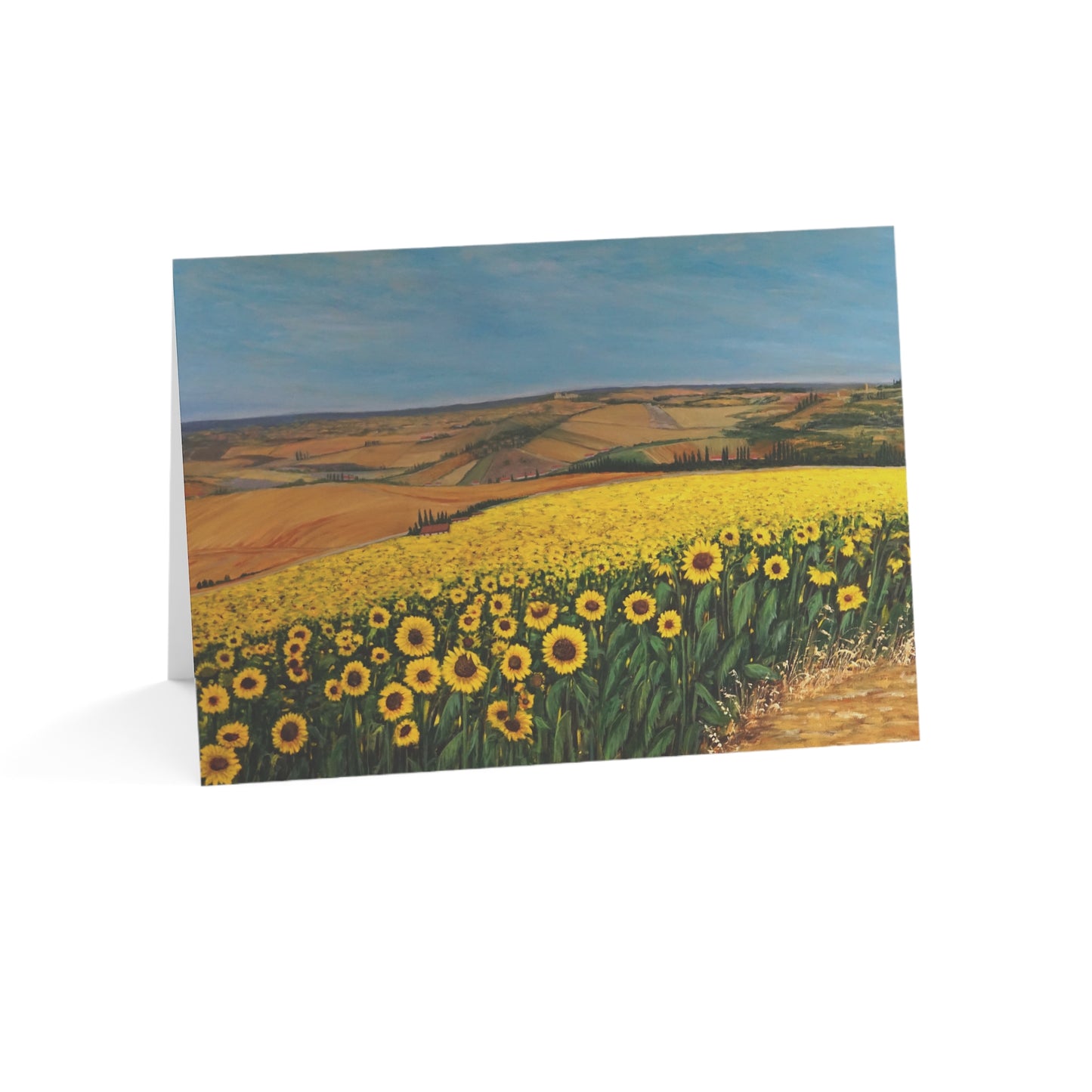 GREETING CARDS (1, 10, 30, and 50pcs) - THE SUNFLOWER FIELD OF TUSCANY