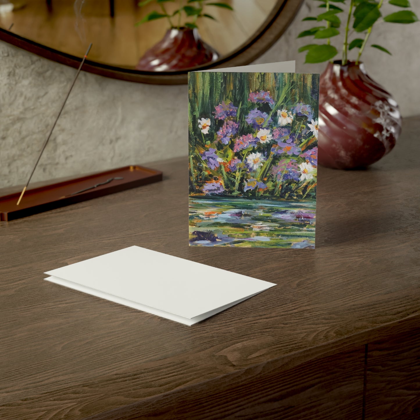 GREETING CARDS(1, 10, 30, and 50pcs) - WILD FLOWERS BY THE RIVER