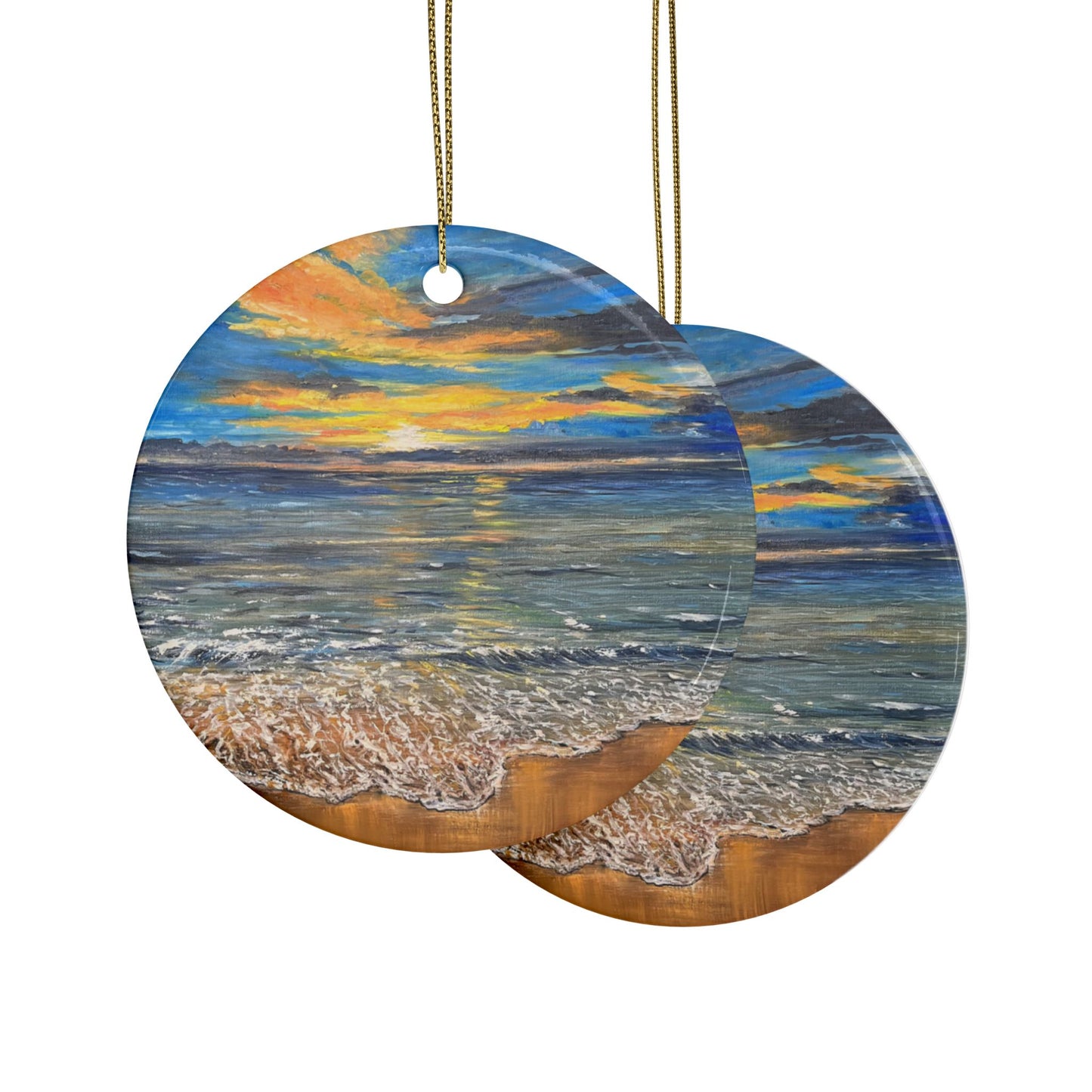 CERAMIC ORNAMENTS - GOLDEN HORIZON: EMBRACING HAWAII'S BREATHTAKING SUNRISE