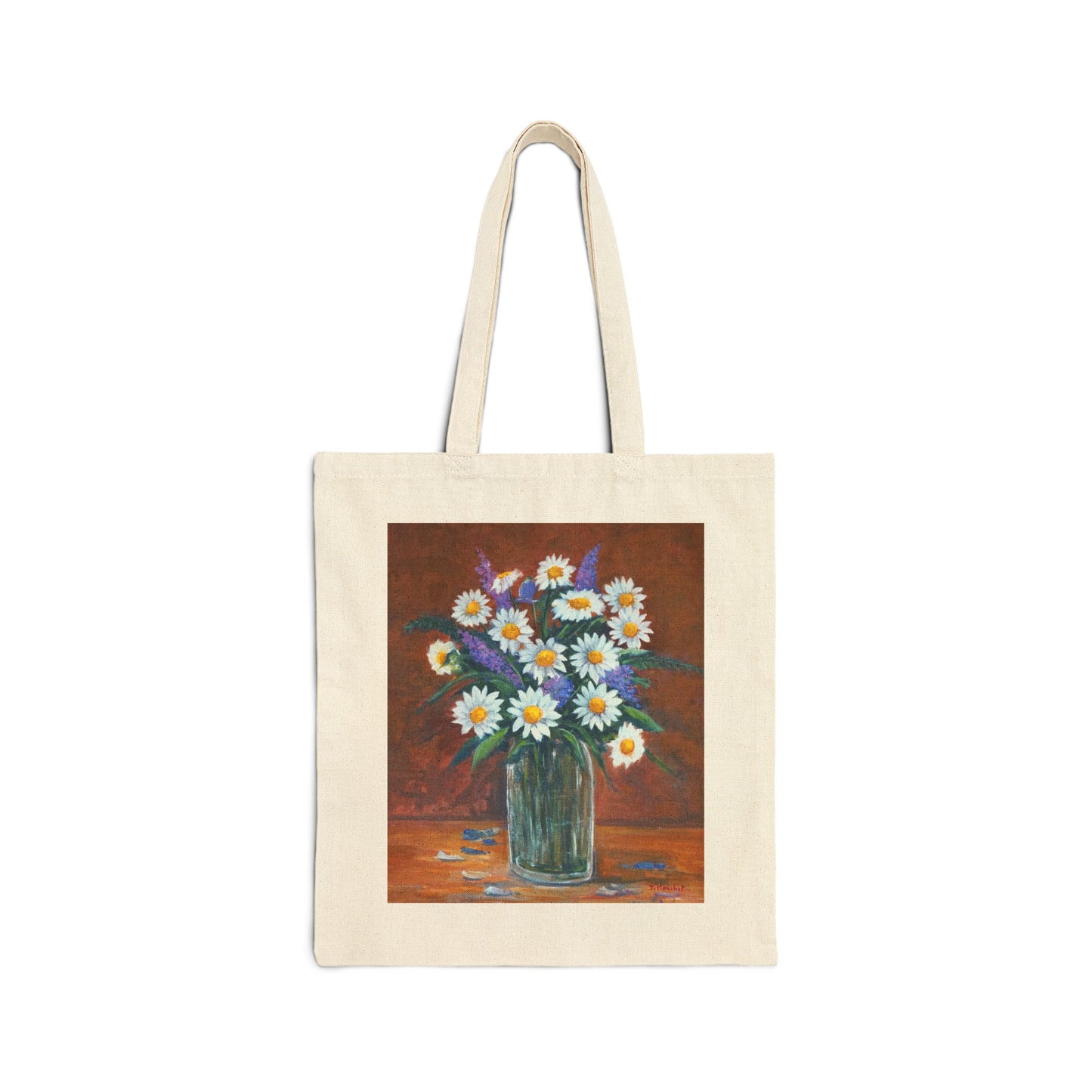 COTTON CANVAS TOTE BAG - DAISIES