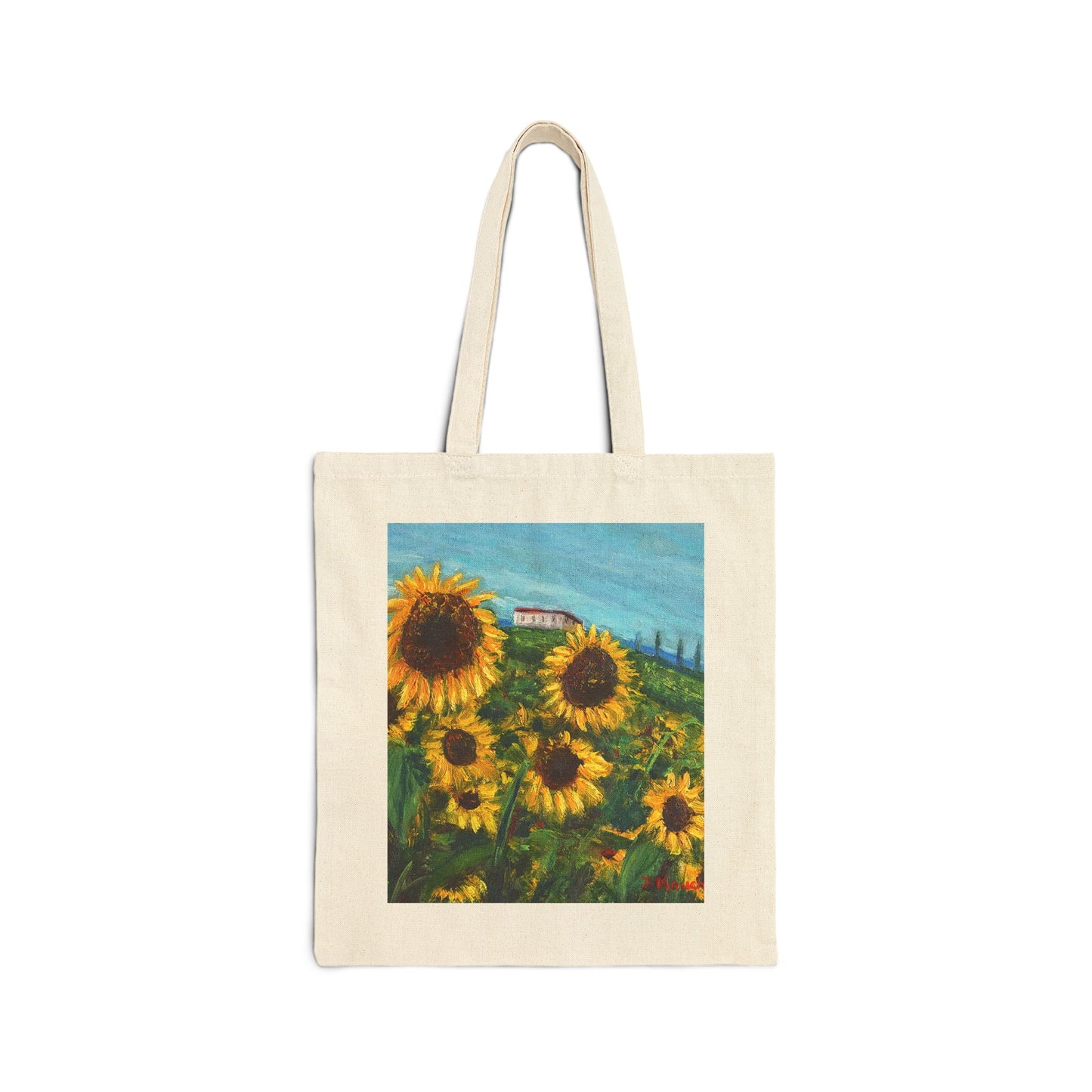 COTTON CANVAS TOTE BAG - HAPPINESS: A SUNFLOWER HAVEN