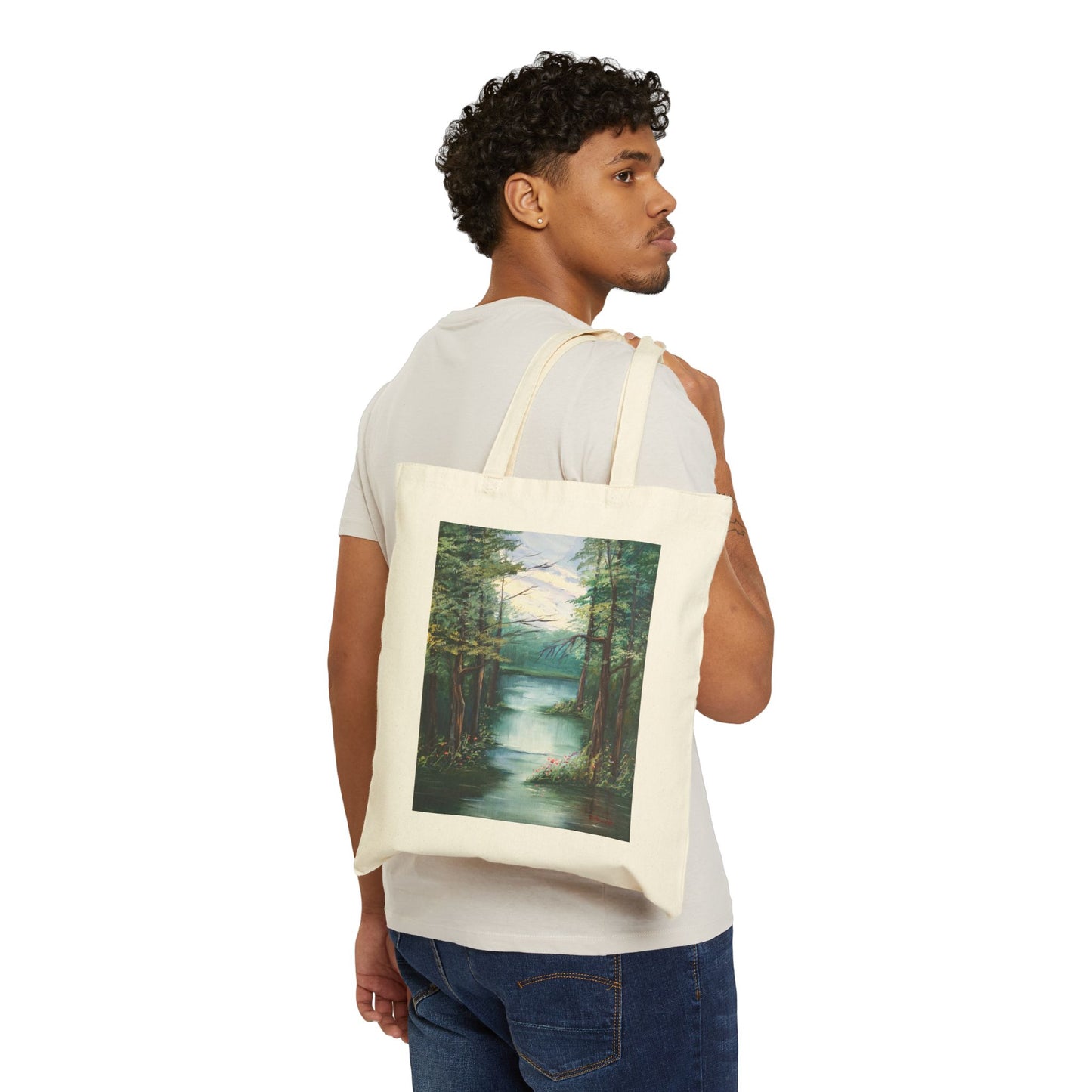 COTTON CANVAS TOTE BAG - THE LAKE