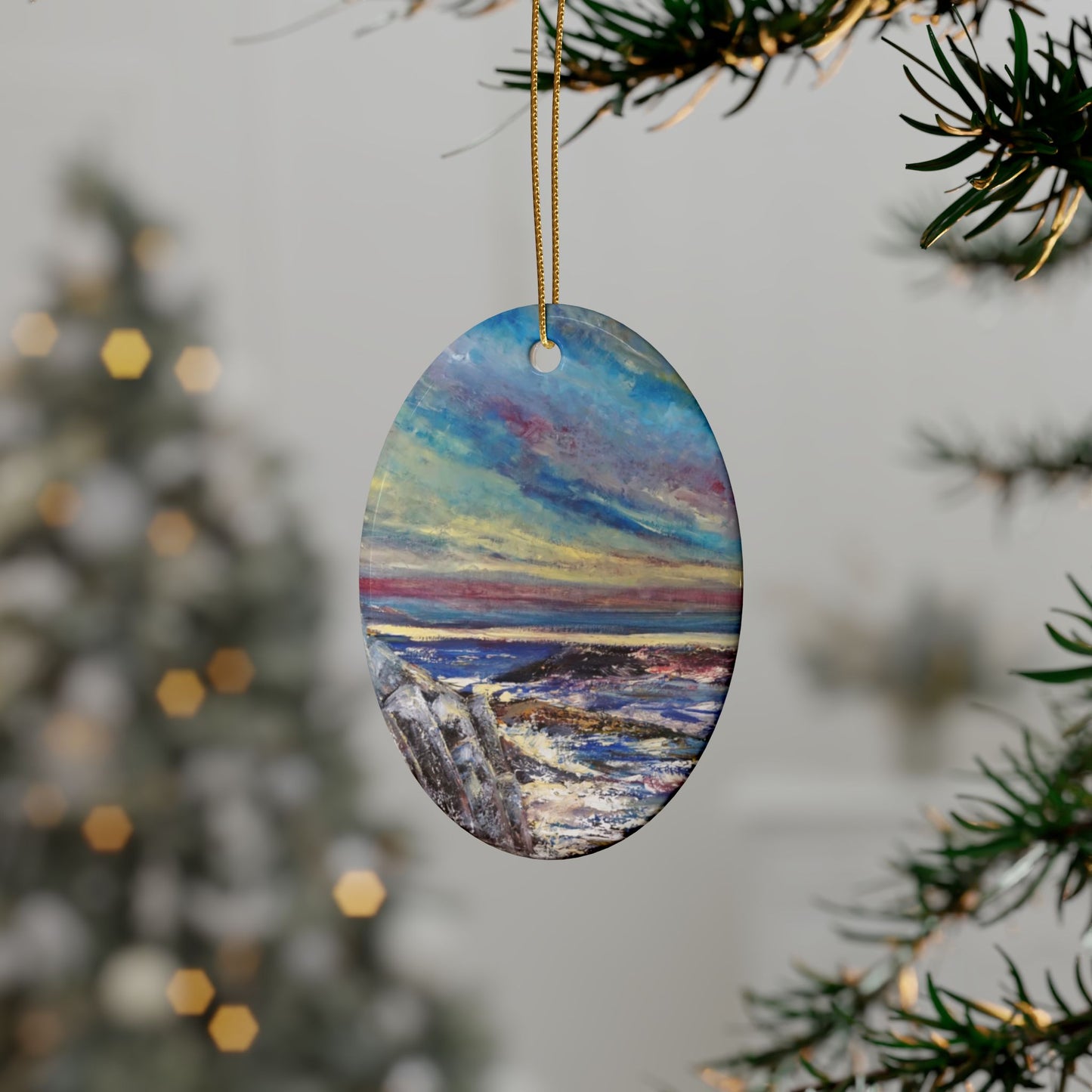 CERAMIC ORNAMENTS - SEASCAPE AT SUNDOWN