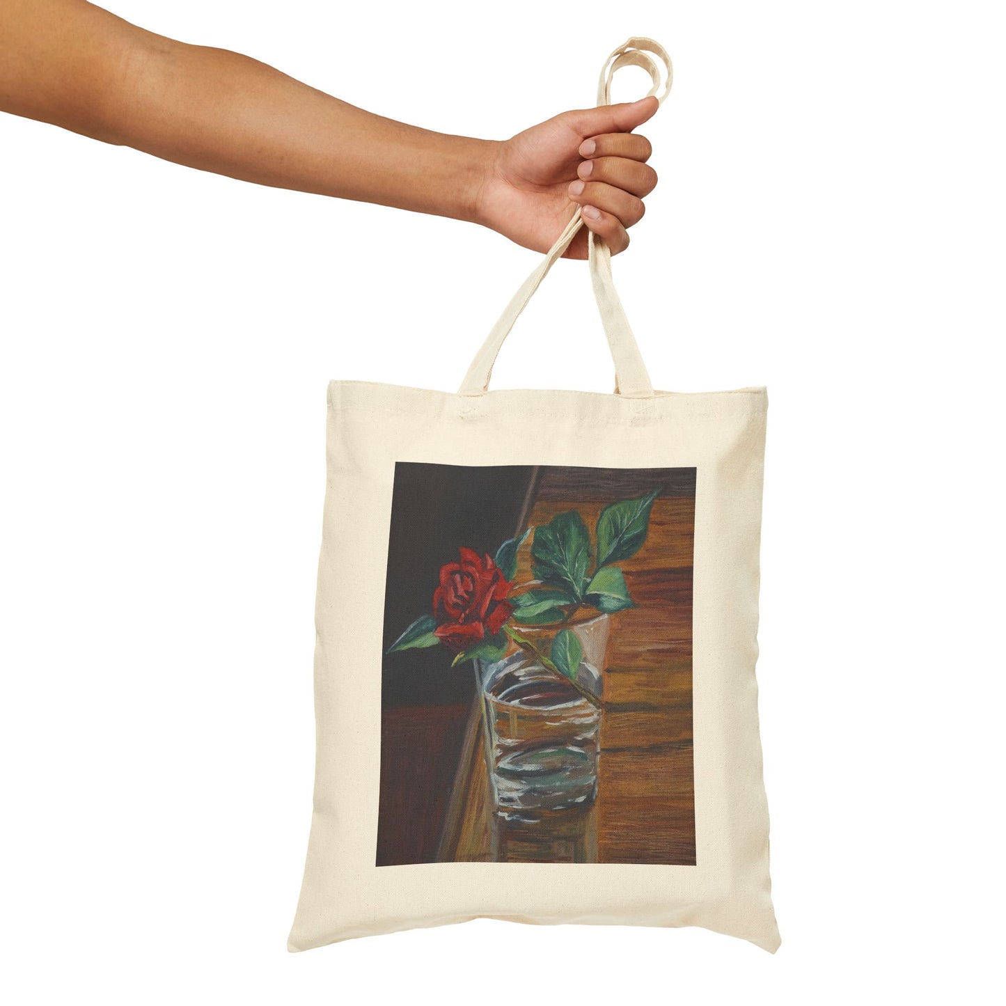 COTTON CANVAS TOTE BAG - THE ROSE