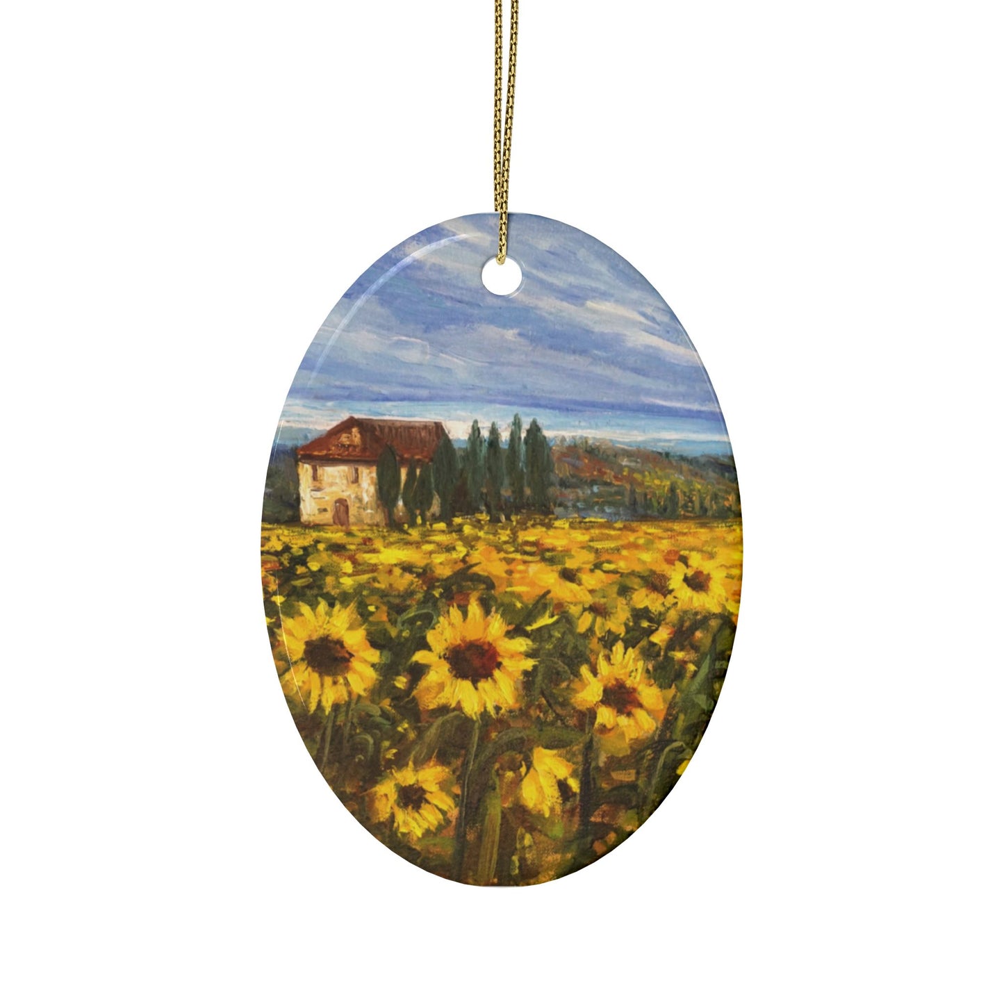 CERAMIC ORNAMENTS - TRANQUILITY: SUNFLOWER FIELD