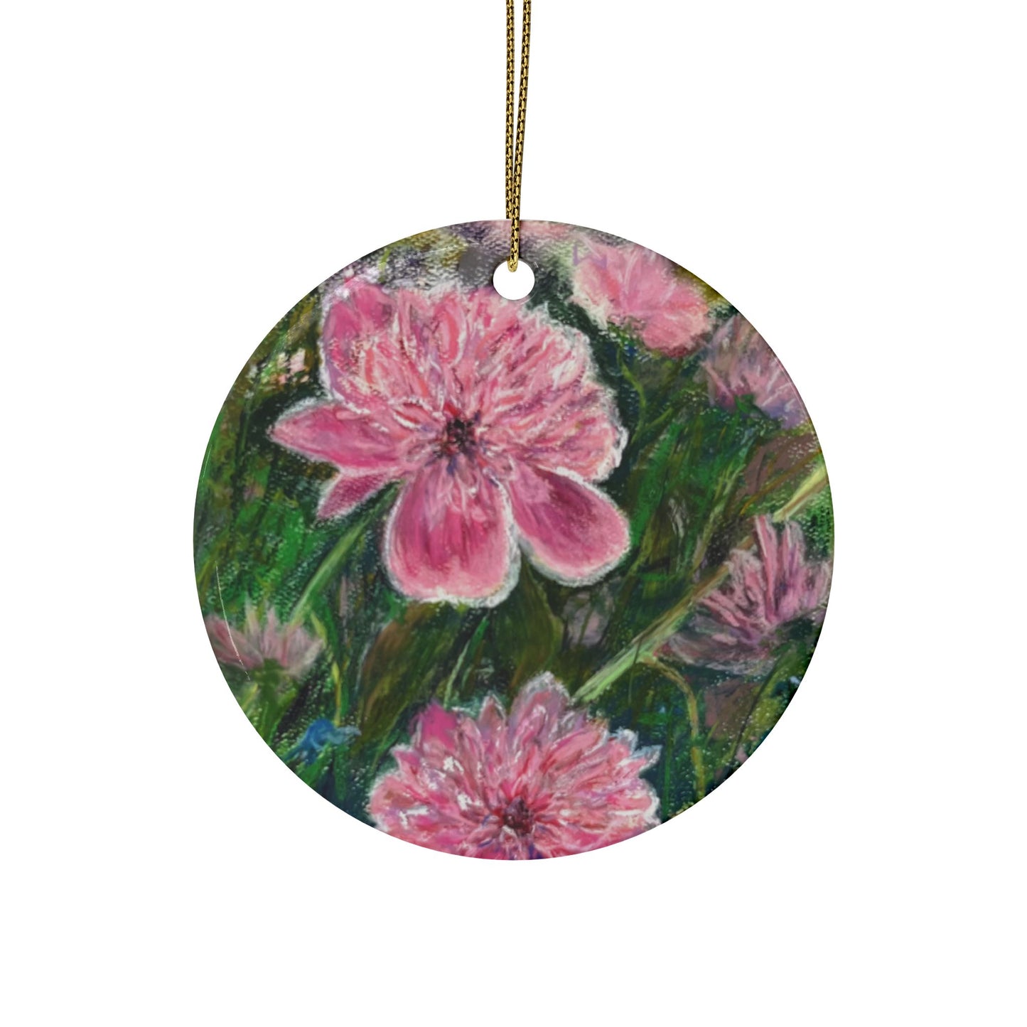 CERAMIC ORNAMENTS - PINK BLOSSOMS: VIBRANT BLOOM