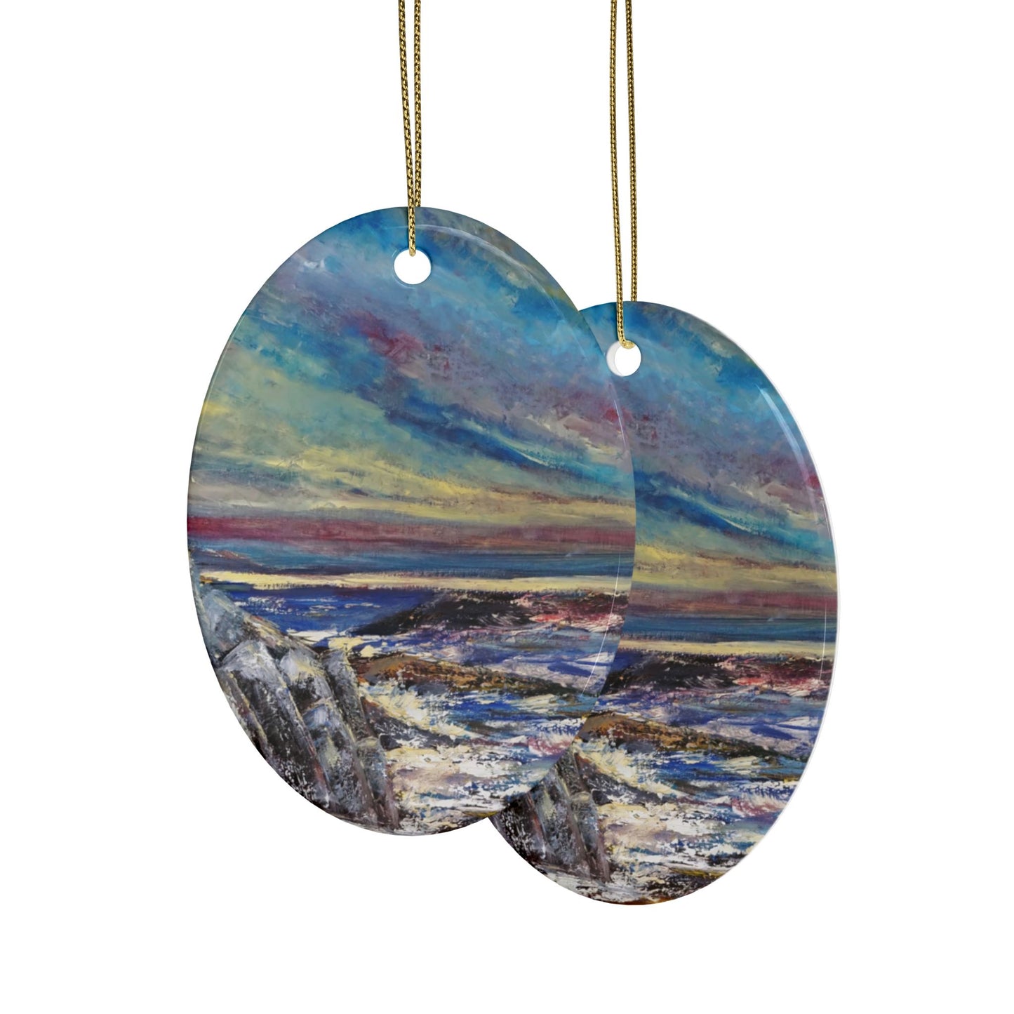 CERAMIC ORNAMENTS - SEASCAPE AT SUNDOWN