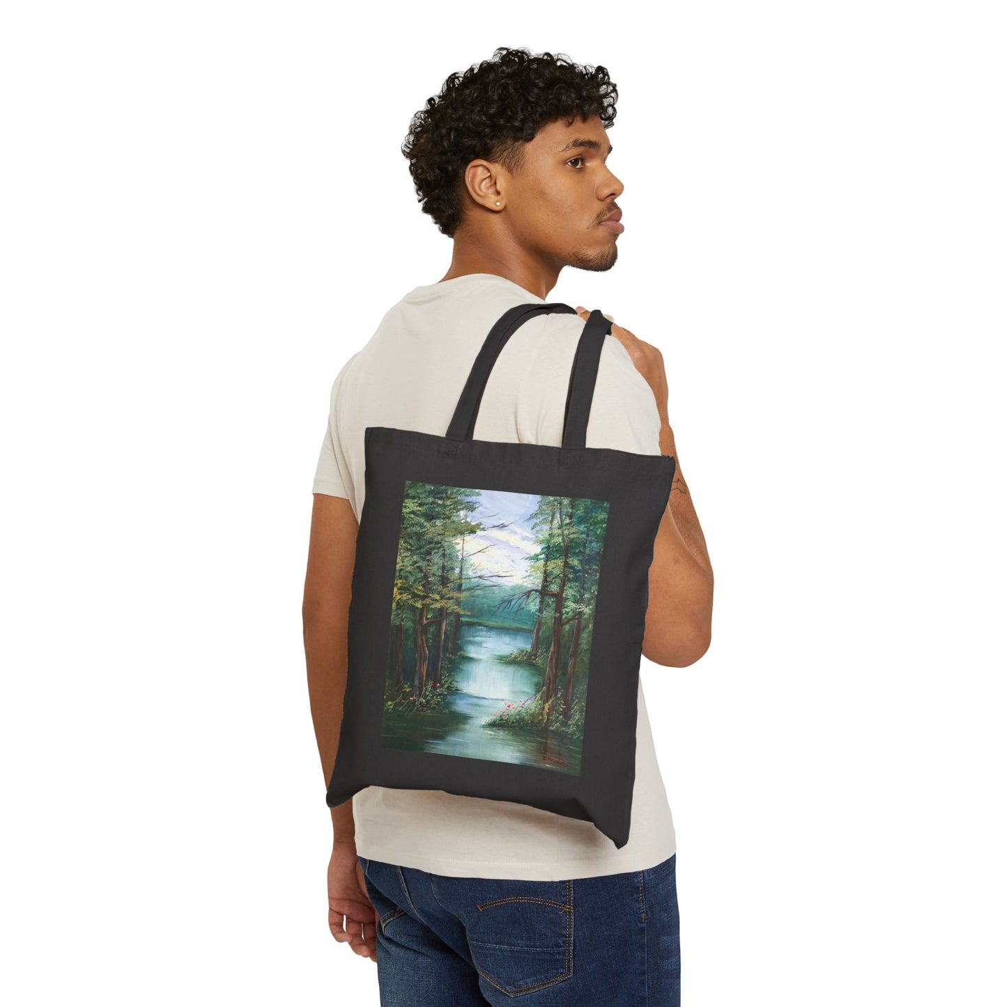 COTTON CANVAS TOTE BAG - THE LAKE