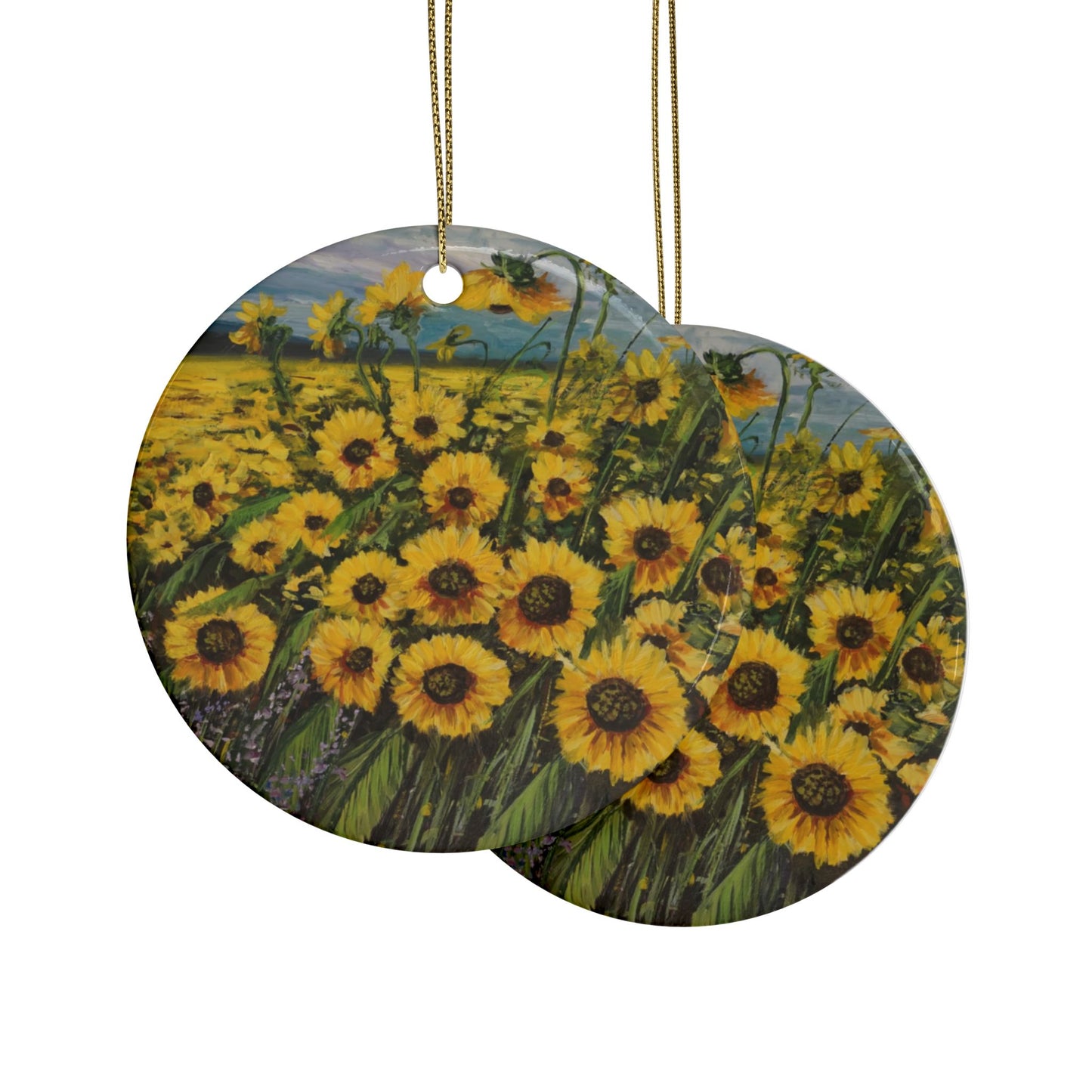 CERAMIC ORNAMENTS - SUNFLOWERS