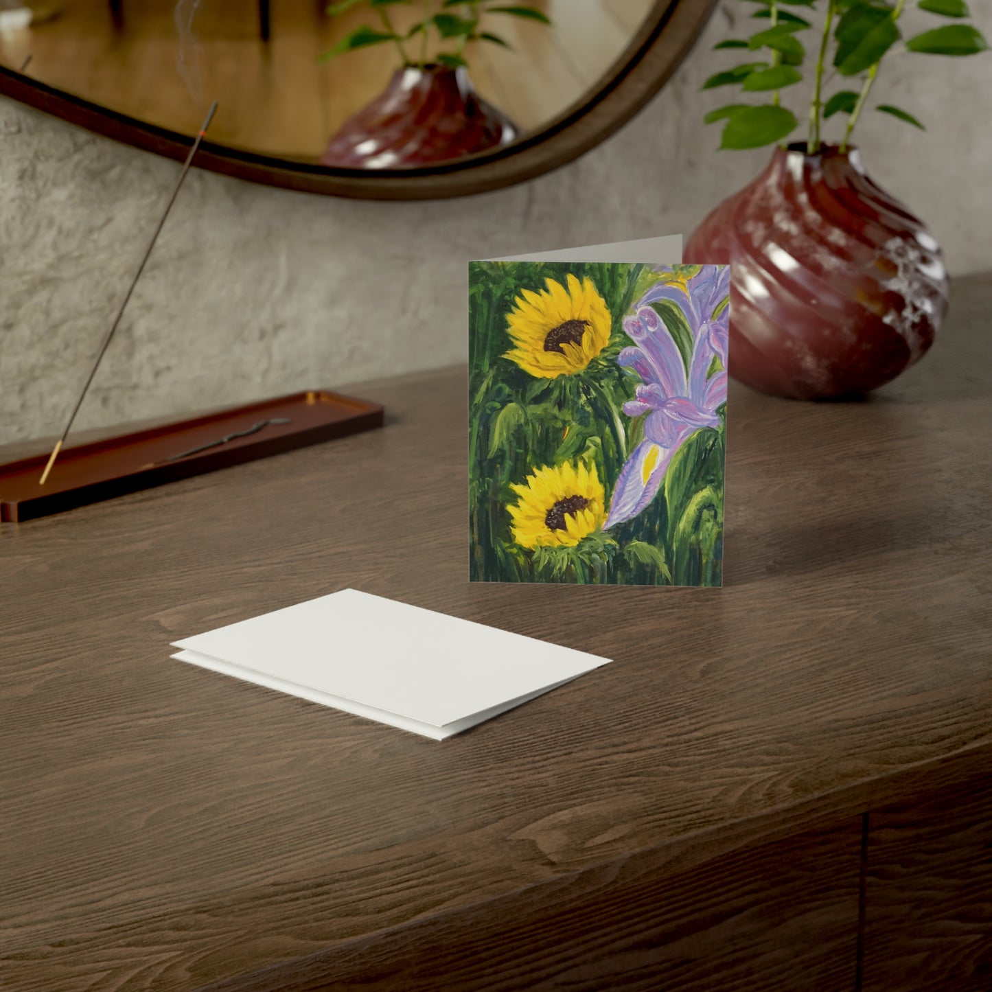 GREETING CARDS (1, 10, 30, and 50pcs) - IRIS AND SUNFLOWERS