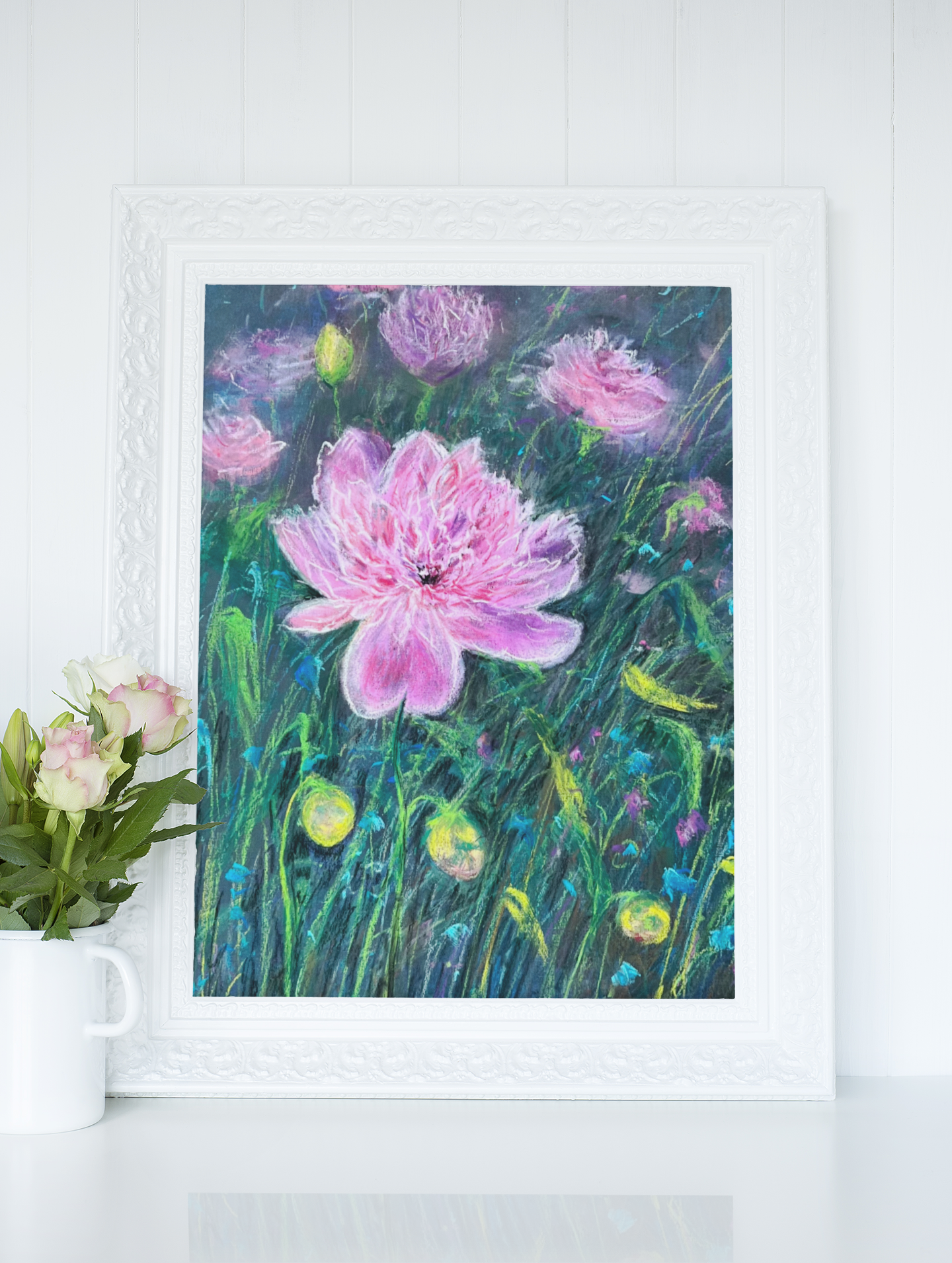 PINK BLOSSOMS: SERENE ELEGANCE - J Mouchet Fine Art