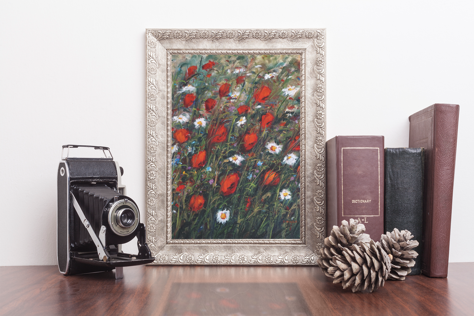 POPPIES AND DAISIES - J Mouchet Fine Art