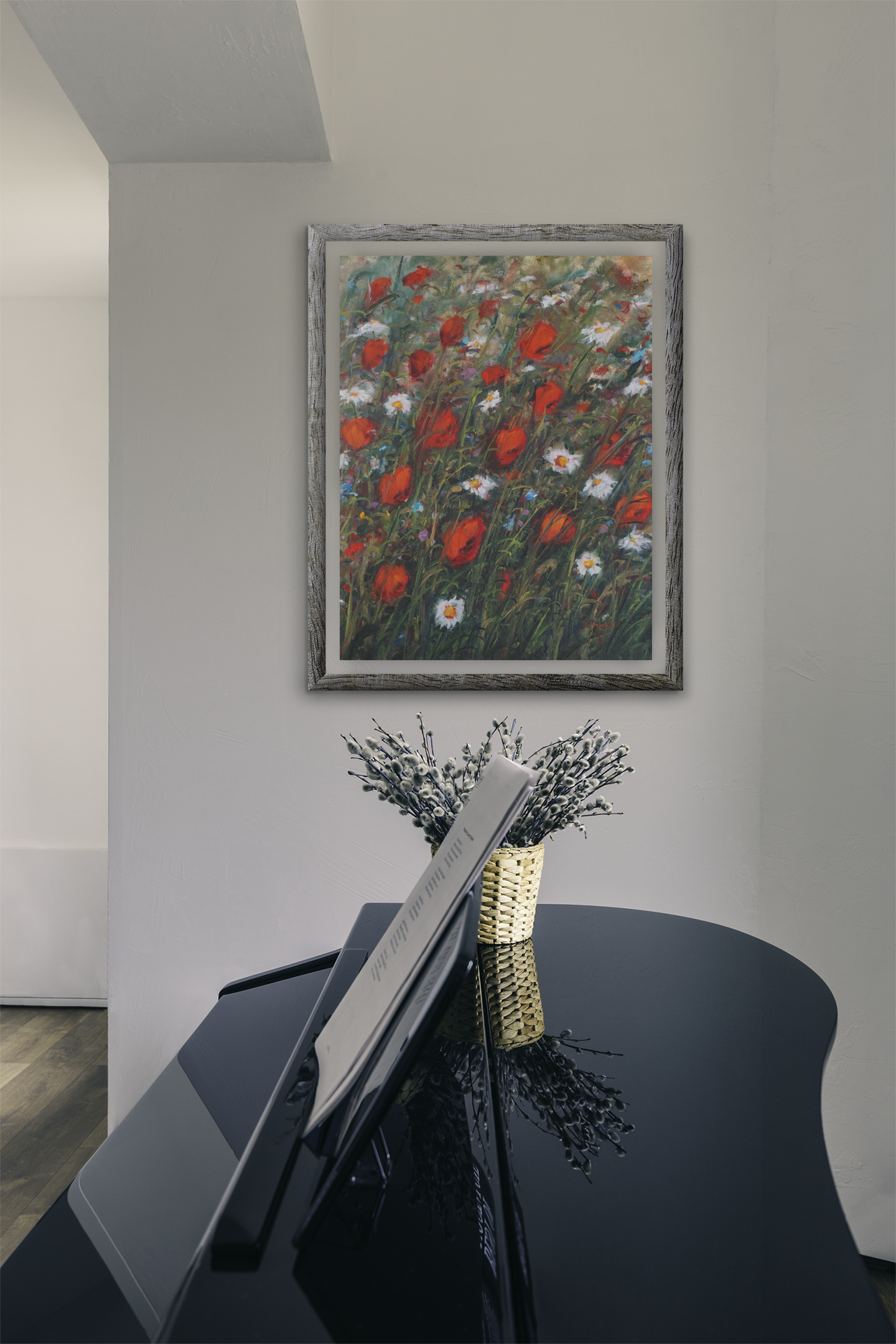 POPPIES AND DAISIES - J Mouchet Fine Art