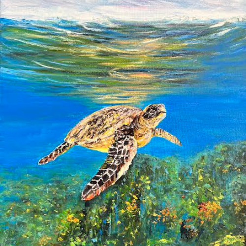 MESMERIZING SEA TURTLE | J Mouchet Fine Art