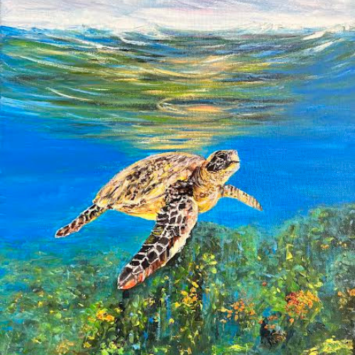 Mesmerized Sea Turtle - J Mouchet Fine Art