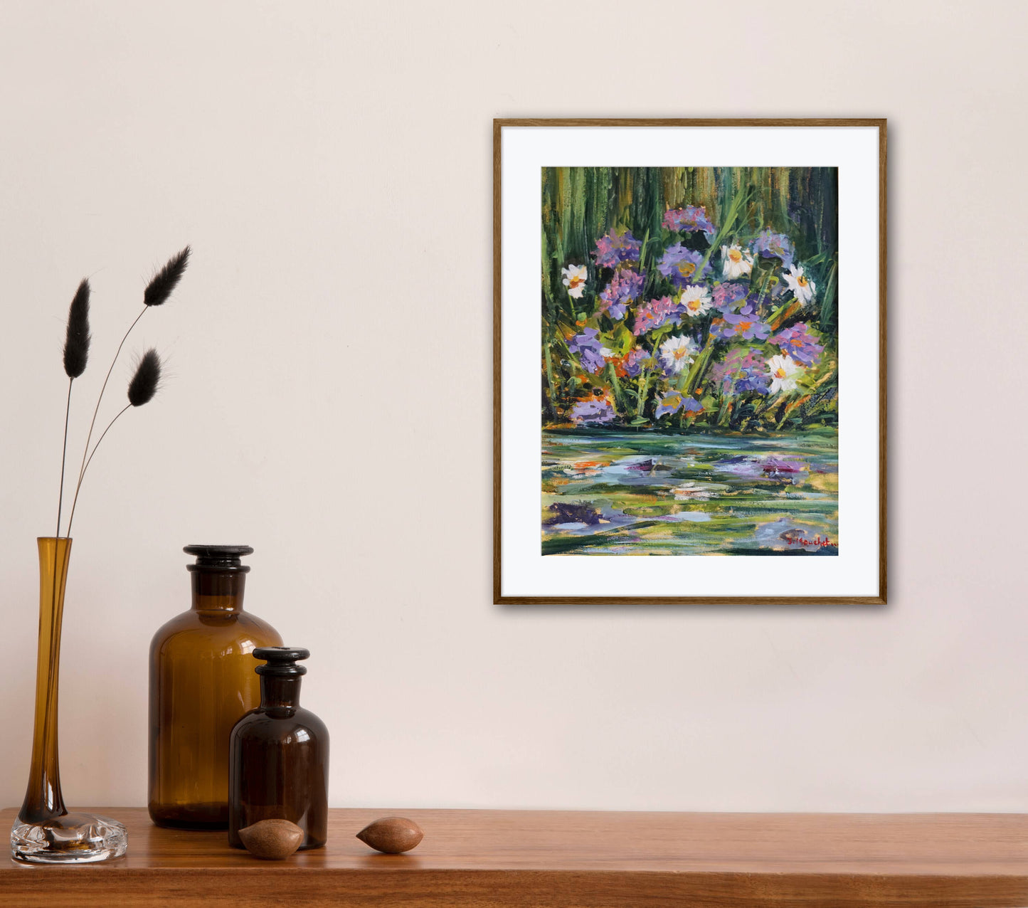 WILD FLOWERS BY THE RIVER - J Mouchet Fine Art